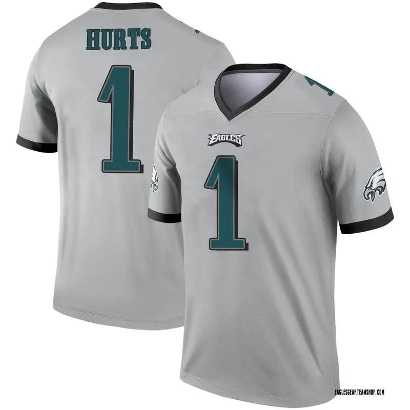 Youth Nike Philadelphia Eagles Jalen Hurts Silver Inverted Jersey - Legend