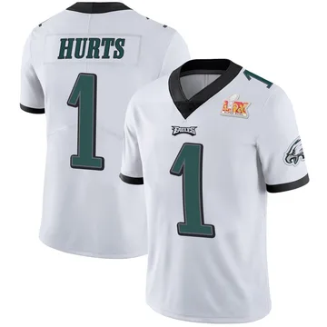Youth Nike Philadelphia Eagles Jalen Hurts White Vapor Untouchable Super Bowl LIX Jersey - Limited