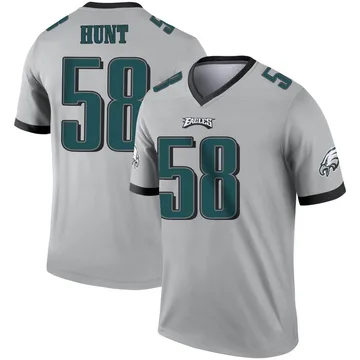 Youth Nike Philadelphia Eagles Jalyx Hunt Silver Inverted Jersey - Legend