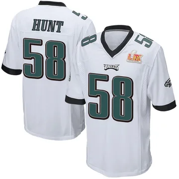 Youth Nike Philadelphia Eagles Jalyx Hunt White Super Bowl LIX Jersey - Game