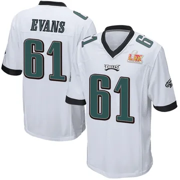 Youth Nike Philadelphia Eagles Joe Evans White Super Bowl LIX Jersey - Game