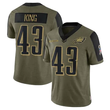Youth Nike Philadelphia Eagles Johnny King Olive 2021 Salute To Service Jersey - Limited
