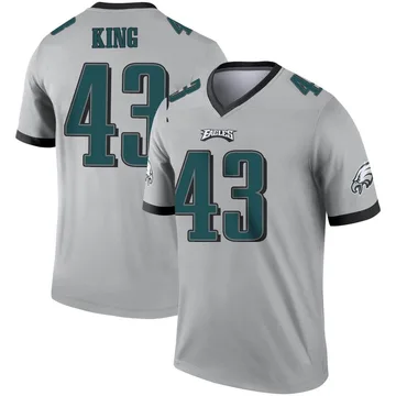 Youth Nike Philadelphia Eagles Johnny King Silver Inverted Jersey - Legend