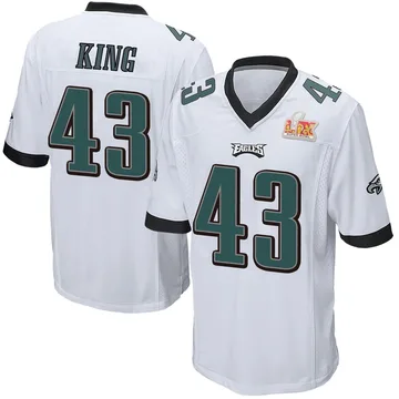 Youth Nike Philadelphia Eagles Johnny King White Super Bowl LIX Jersey - Game