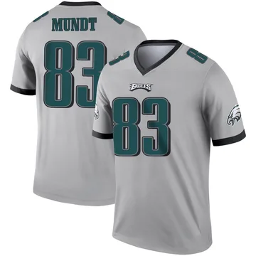 Youth Nike Philadelphia Eagles Johnny Mundt Silver Inverted Jersey - Legend