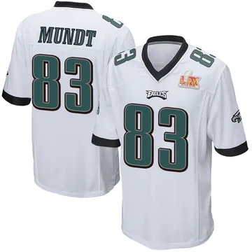 Youth Nike Philadelphia Eagles Johnny Mundt White Super Bowl LIX Jersey - Game
