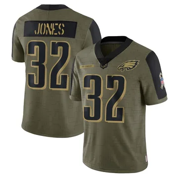Youth Nike Philadelphia Eagles Jonathan Jones Olive 2021 Salute To Service Jersey - Limited