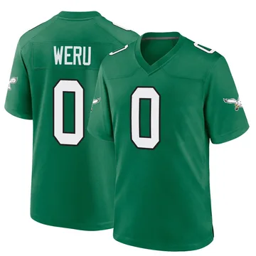 Youth Nike Philadelphia Eagles Joshua Weru Green Kelly Alternate Jersey - Game