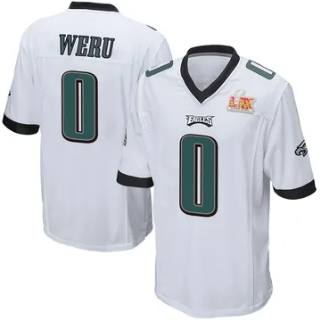 Youth Nike Philadelphia Eagles Joshua Weru White Super Bowl LIX Jersey - Game