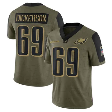 Youth Nike Philadelphia Eagles Landon Dickerson Olive 2021 Salute To Service Jersey - Limited
