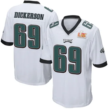 Youth Nike Philadelphia Eagles Landon Dickerson White Super Bowl LIX Jersey - Game