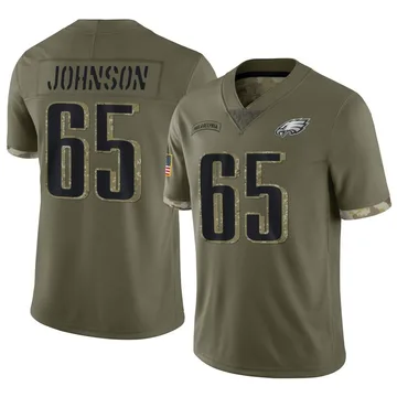 Youth Nike Philadelphia Eagles Lane Johnson Olive 2022 Salute To Service Jersey - Limited