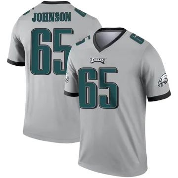 Youth Nike Philadelphia Eagles Lane Johnson Silver Inverted Jersey - Legend