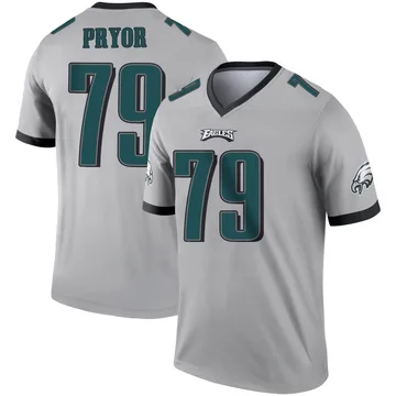 Youth Nike Philadelphia Eagles Matt Pryor Silver Inverted Jersey - Legend