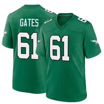 Youth Nike Philadelphia Eagles Nick Gates Green Kelly Alternate Jersey - Game