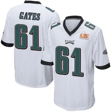 Youth Nike Philadelphia Eagles Nick Gates White Super Bowl LIX Jersey - Game