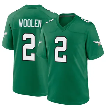 Youth Nike Philadelphia Eagles Riq Woolen Green Kelly Alternate Jersey - Game