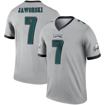 Youth Nike Philadelphia Eagles Ron Jaworski Silver Inverted Jersey - Legend