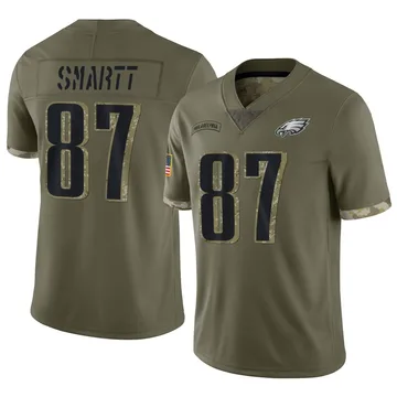 Youth Nike Philadelphia Eagles Stone Smartt Olive 2022 Salute To Service Jersey - Limited