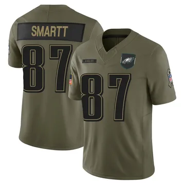 Youth Nike Philadelphia Eagles Stone Smartt Olive 2025 Salute to Service Jersey - Limited