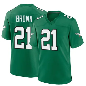 Youth Philadelphia Eagles Sydney Brown Green Kelly Alternate Jersey - Game