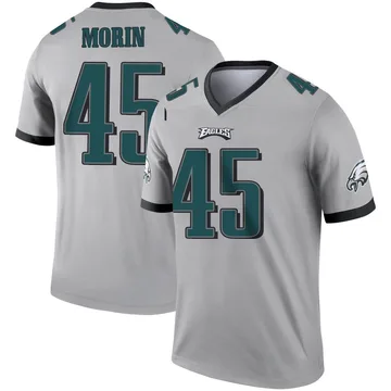Youth Nike Philadelphia Eagles Taylor Morin Silver Inverted Jersey - Legend