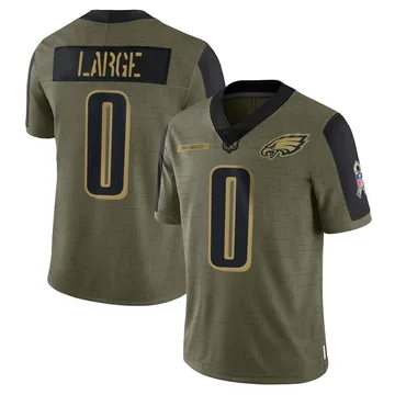 Youth Nike Philadelphia Eagles Tucker Large Olive 2021 Salute To Service Jersey - Limited