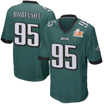 Youth Nike Philadelphia Eagles Ty Robinson Green Team Color Super Bowl LIX Jersey - Game