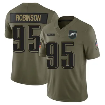 Youth Nike Philadelphia Eagles Ty Robinson Olive 2025 Salute to Service Jersey - Limited