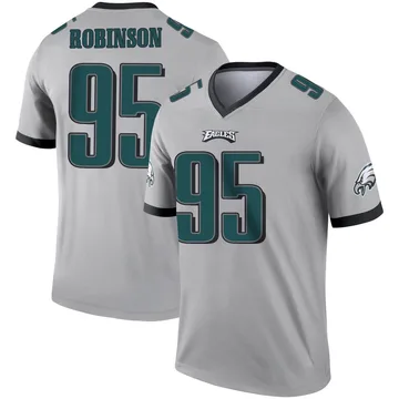 Youth Nike Philadelphia Eagles Ty Robinson Silver Inverted Jersey - Legend