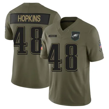 Youth Nike Philadelphia Eagles Wes Hopkins Olive 2025 Salute to Service Jersey - Limited