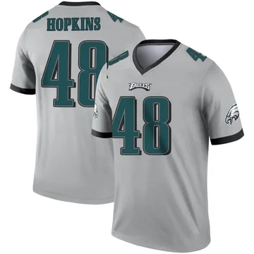 Youth Nike Philadelphia Eagles Wes Hopkins Silver Inverted Jersey - Legend