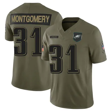 Youth Nike Philadelphia Eagles Wilbert Montgomery Olive 2025 Salute to Service Jersey - Limited