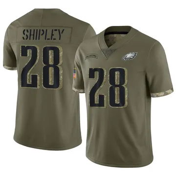 Youth Nike Philadelphia Eagles Will Shipley Olive 2022 Salute To Service Jersey - Limited