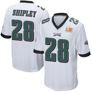 Youth Nike Philadelphia Eagles Will Shipley White Super Bowl LIX Jersey - Game