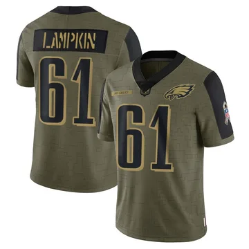 Youth Nike Philadelphia Eagles Willie Lampkin Olive 2021 Salute To Service Jersey - Limited