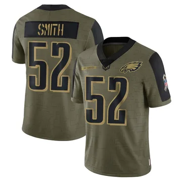Youth Nike Philadelphia Eagles Za'Darius Smith Olive 2021 Salute To Service Jersey - Limited