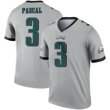 Youth Nike Philadelphia Eagles Zach Pascal Silver Inverted Jersey - Legend