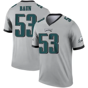 Youth Nike Philadelphia Eagles Zack Baun Silver Inverted Jersey - Legend