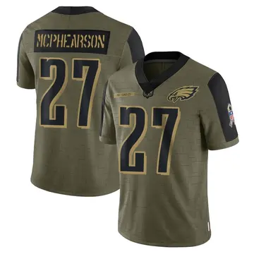 Youth Nike Philadelphia Eagles Zech McPhearson Olive 2021 Salute To Service Jersey - Limited